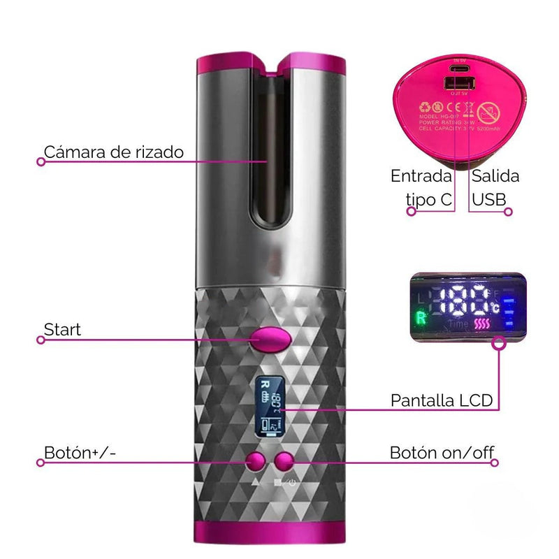 Rizador De Pelo Inalámbrico Automático ⚡